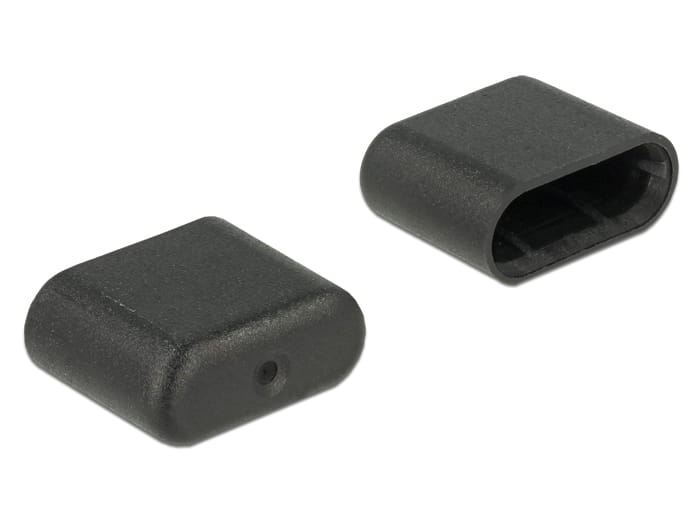 Delock Dust Cover for USB Type-C Male - Schutzumschlag - Schwarz (Packung mit 10)
