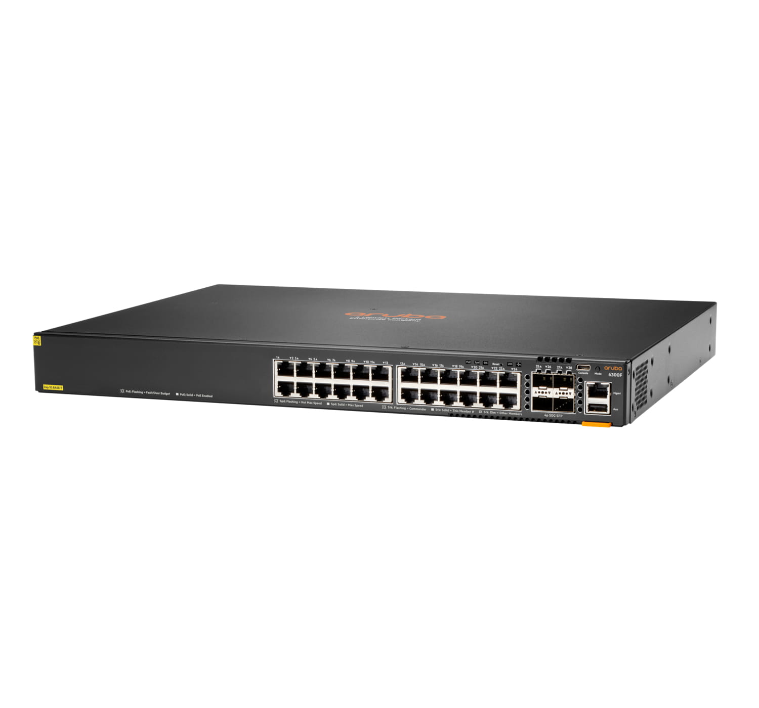 HPE Aruba CX 6300F - Switch - nur horizontale Oberflächenmontage - L3 - managed - 24 x 10/100/1000 (PoE+)