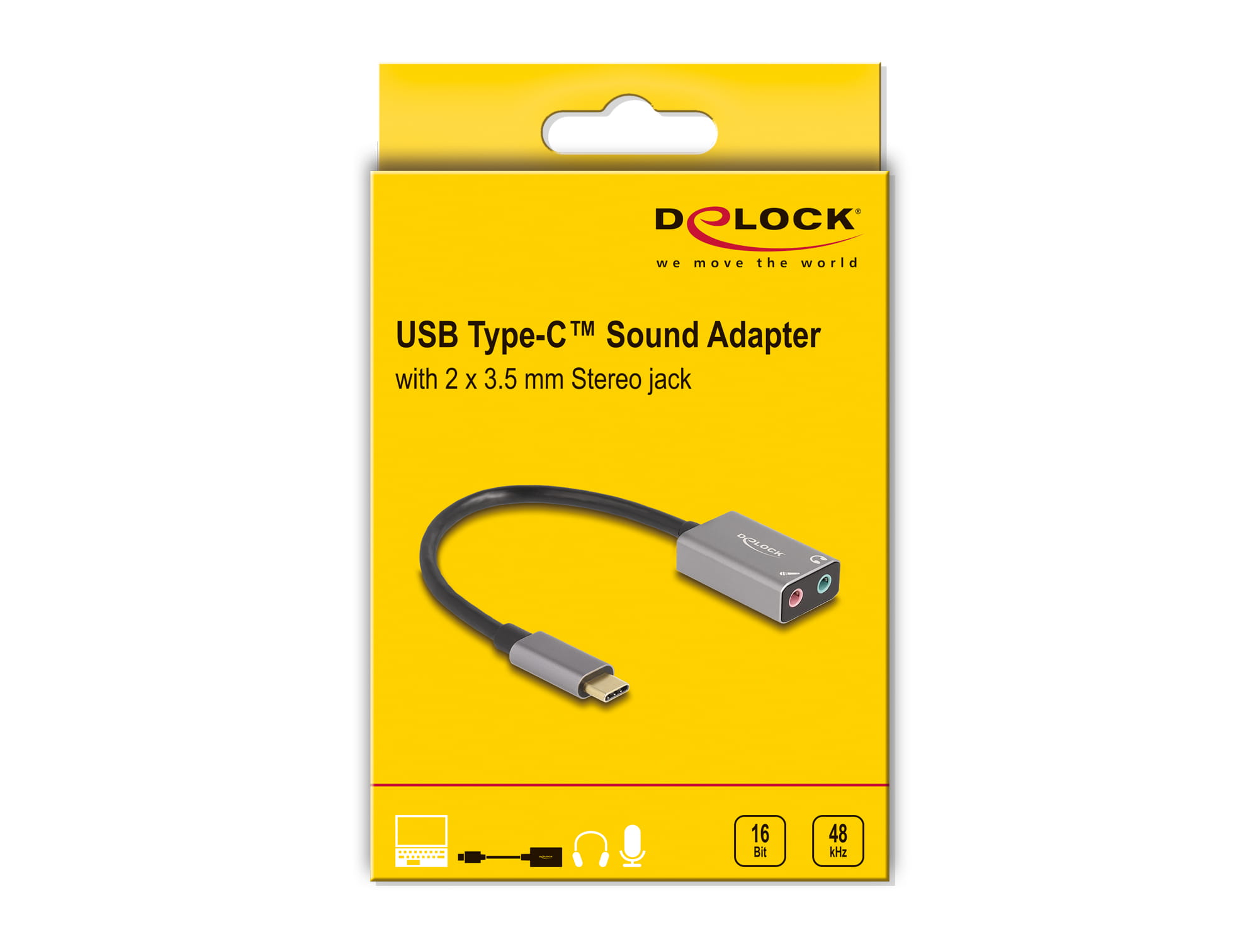 Delock Adapter USB-C auf Klinkenstecker - 24 pin USB-C männlich zu mini-phone stereo 3.5 mm, Mono Mini-Stecker weiblich