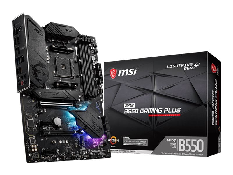 MSI MPG B550 GAMING PLUS - Motherboard - ATX - Socket AM4 - AMD B550 Chipsatz - USB-C Gen2, USB-C Gen1, USB 3.2 Gen 1, USB 3.2 Gen 2 - Gigabit LAN - Onboard-Grafik (CPU erforderlich)