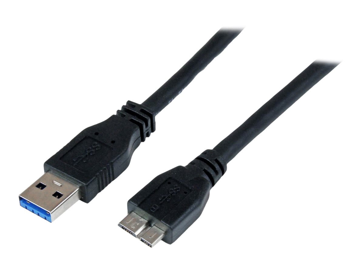 StarTech.com 1m zertifiziertes USB 3.0 SuperSpeed Kabel A auf Micro B - Schwarz - USB 3 Anschlusskabel - Stecker/Stecker - USB-Kabel - Micro-USB Typ B (M)