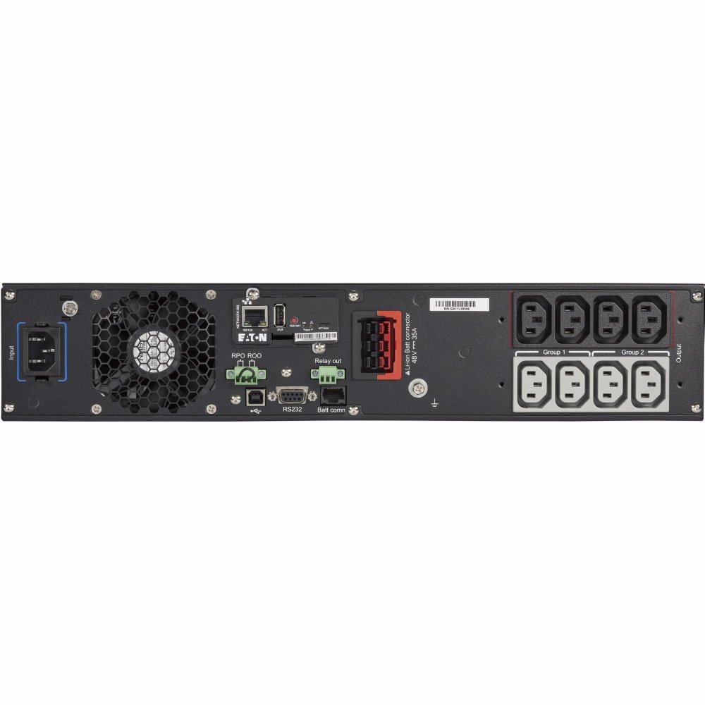 Eaton 9PX Lithium-ion - Netpack - USV (in Rack montierbar/extern) - Wechselstrom 200/208/220/230/240 V - 1500 Watt - 1500 VA - 1-phasig - RS-232, USB, Ethernet 10/100/1000 - Ausgangsanschlüsse: 8 - 2U - 48.3 cm (19") - Online-USV