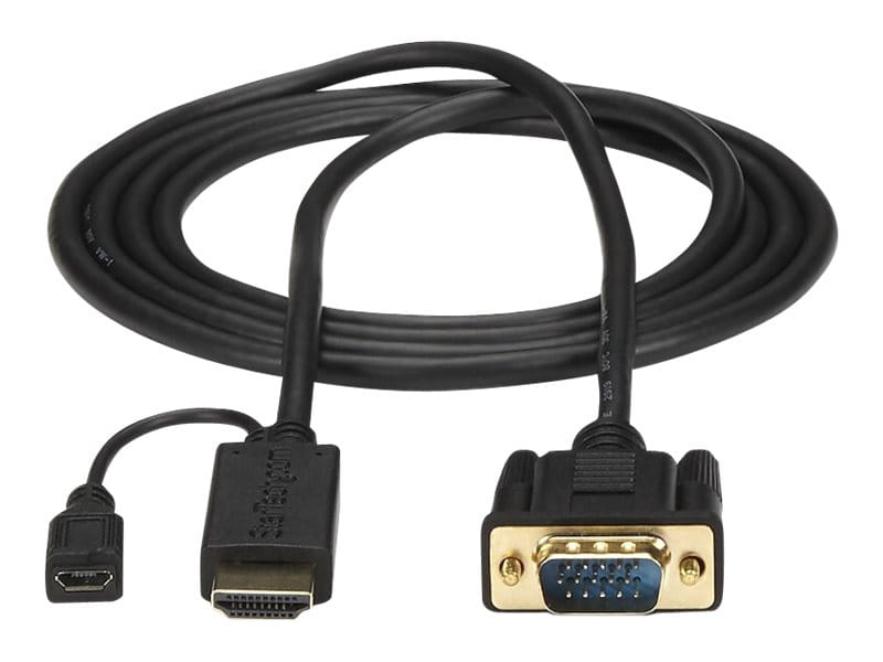 StarTech.com 1,8m aktives HDMI auf VGA Konverter Kabel - HDMI zu VGA Adapter 180cm - Schwarz - 1920x1200 / 1080p - Adapterkabel - HDMI, Mikro-USB Typ B (nur Strom)