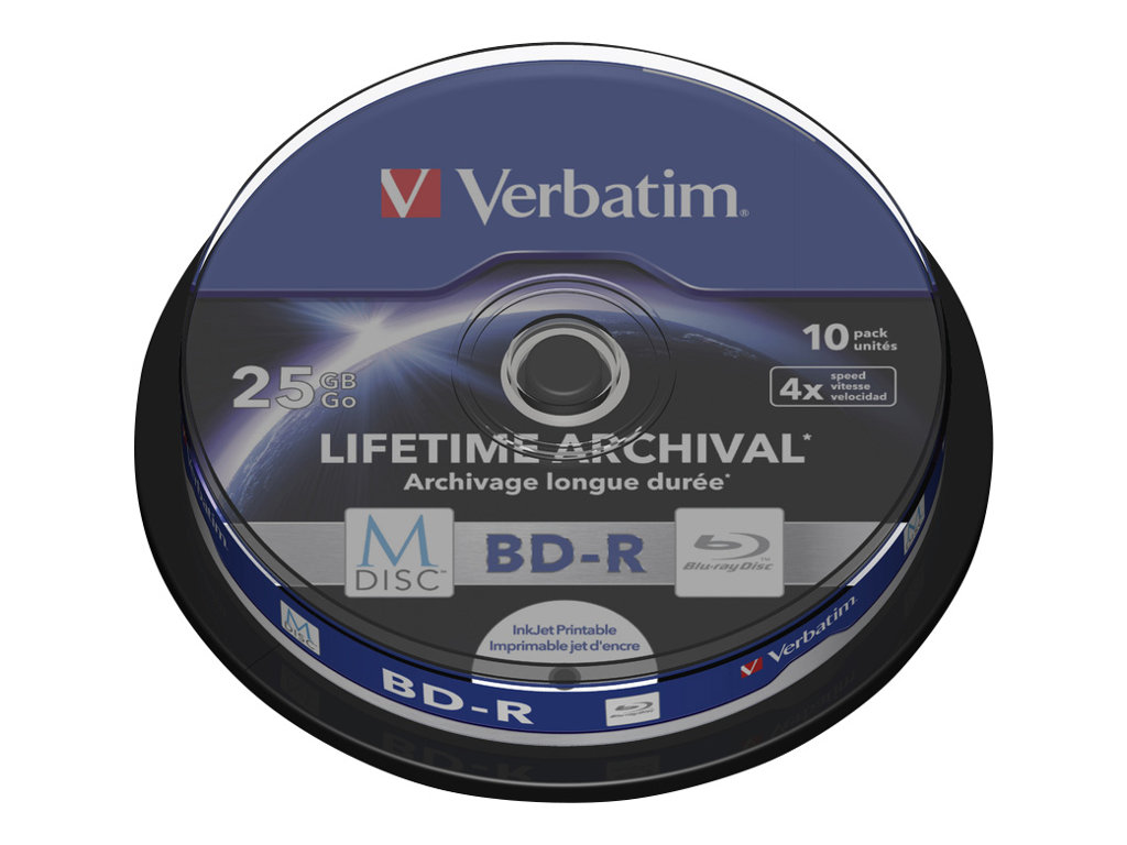 Verbatim M-Disc - 10 x BD-R - 25 GB 4x - mit Tintenstrahldrucker bedruckbare Oberfläche