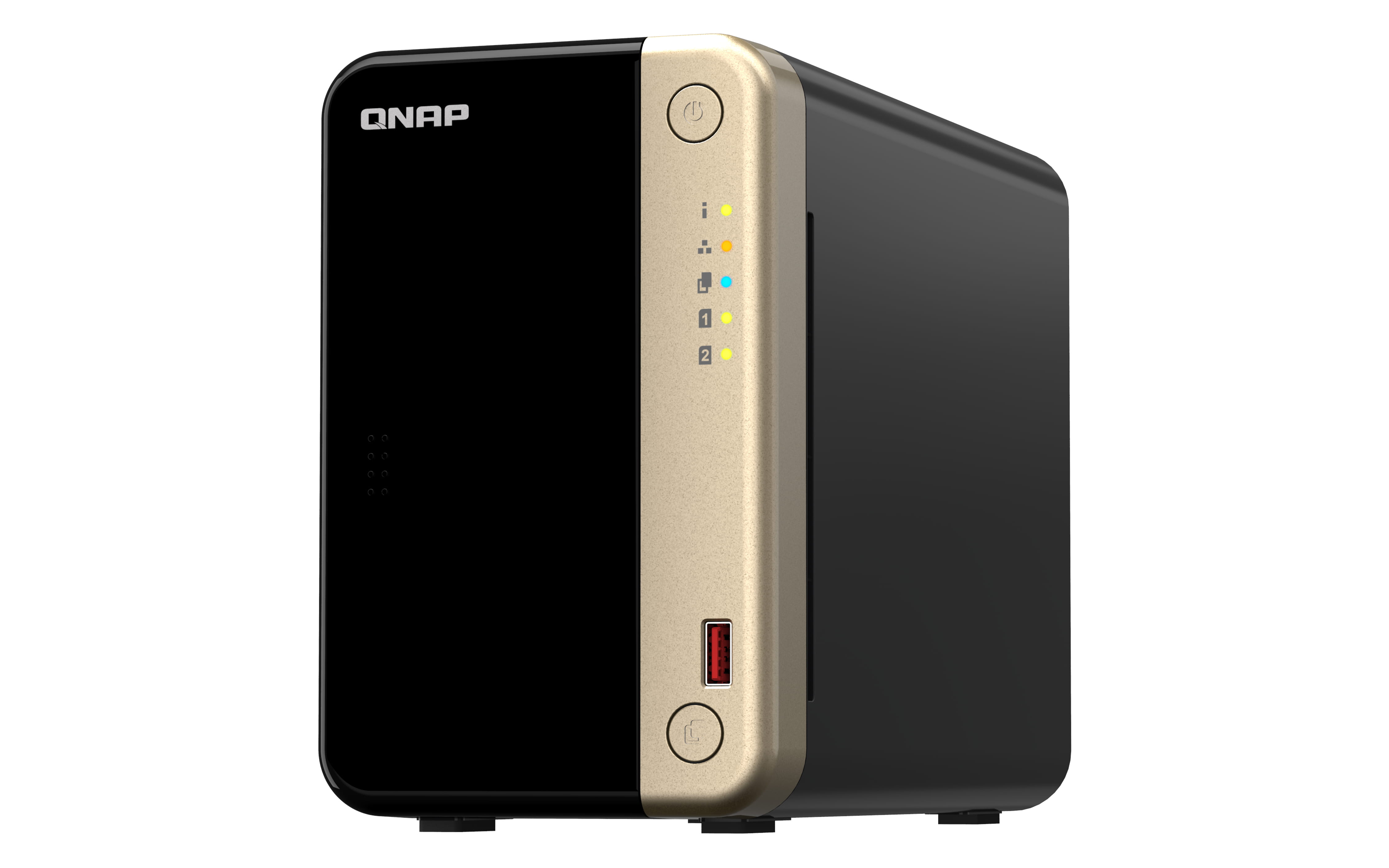 QNAP TS-264, NAS, Tower, Intel® Celeron®, N5095, 8 TB, Schwarz, Gold