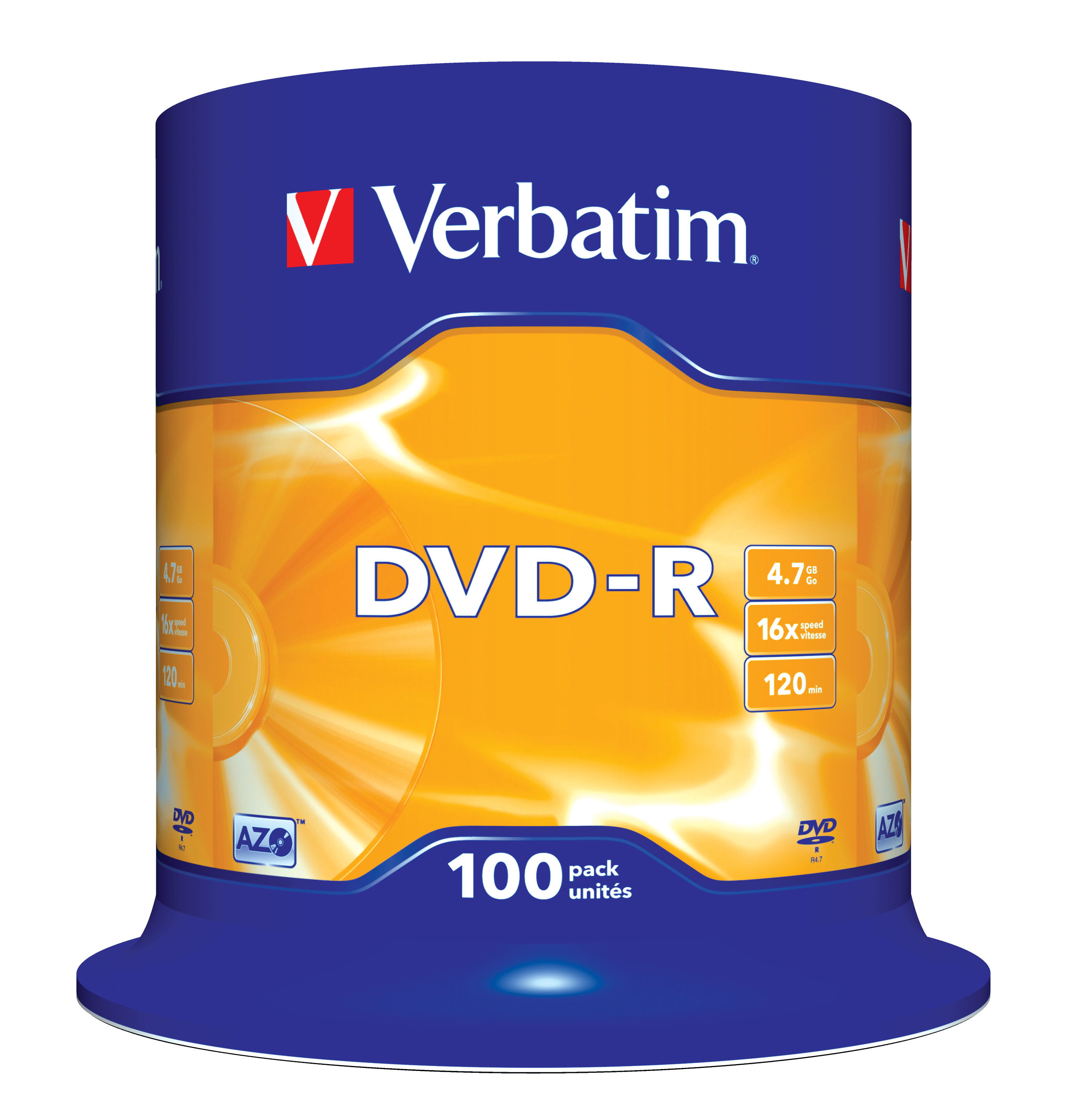 Verbatim 100 x DVD-R - 4.7 GB 16x - mattsilber