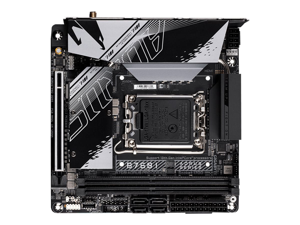 Gigabyte AORUS B760I PRO DDR4 - 1.0 - Motherboard - Mini-ITX - LGA1700-Sockel - B760 Chipsatz - USB-C 3.2 Gen2, USB-C 3.2 Gen 1, USB 3.2 Gen 2, USB 3.2 Gen 1 - 2.5 Gigabit LAN, Wi-Fi 6, Bluetooth - Onboard-Grafik (CPU erforderlich)