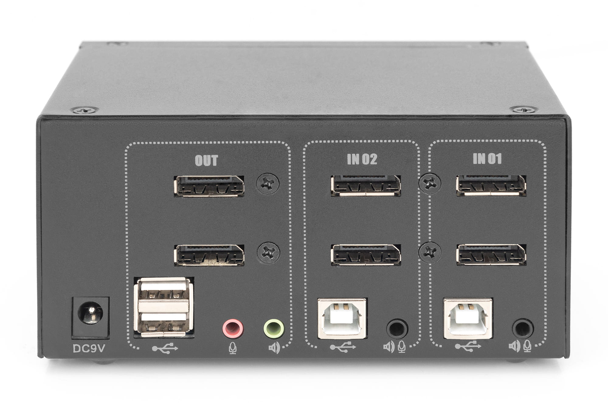 DIGITUS KVM-Switch, 2 Port, Dual Display, 4K, DisplayPort®