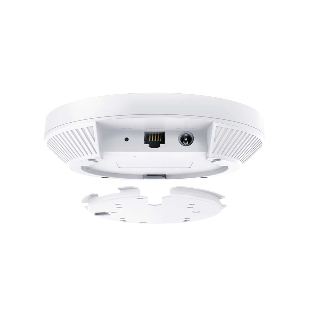 TP-LINK Omada AX1800-Dualband-Wi-Fi 6-Accesspoint zur Deckenmontage, 1775 Mbit/s, 574 Mbit/s, 1201 Mbit/s, 10,100,1000 Mbit/s, 2.4 - 5 GHz, IEEE 802.11a, IEEE 802.11ac, IEEE 802.11ax, IEEE 802.11b, IEEE 802.11g, IEEE 802.11n