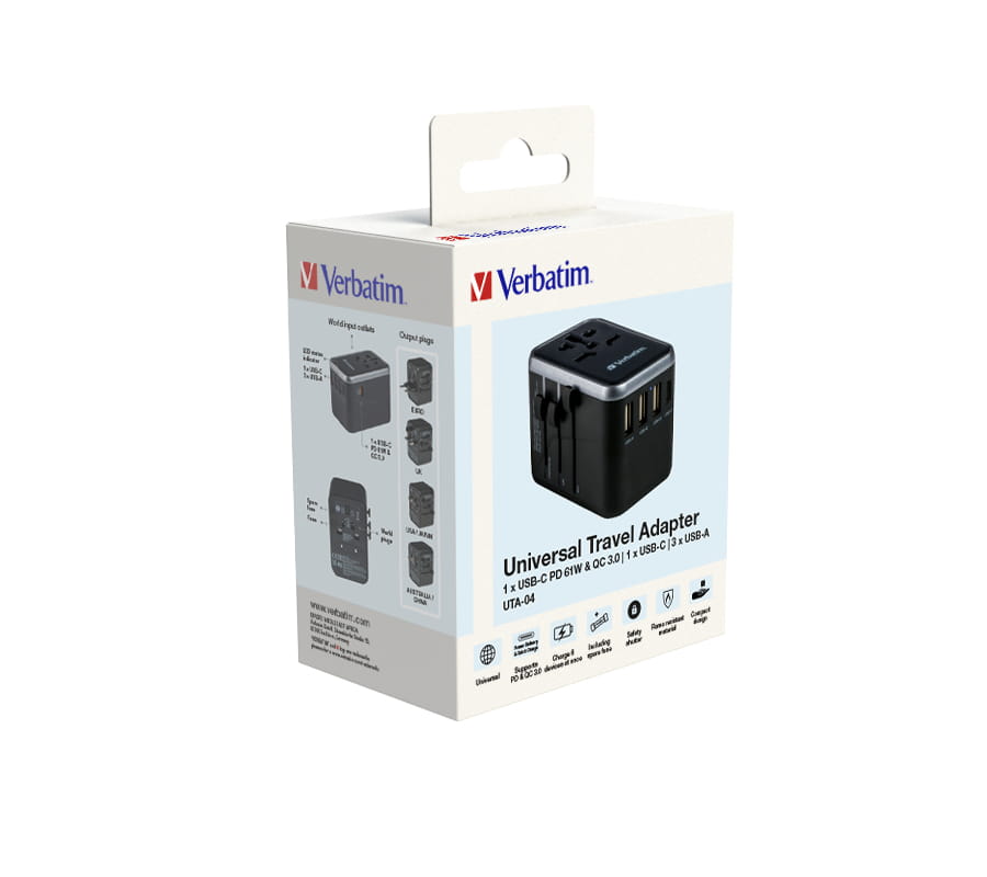 Verbatim 49546, Polycarbonat (PC), 2500 W, 75 mm, 50 mm, 54 mm, 180 g