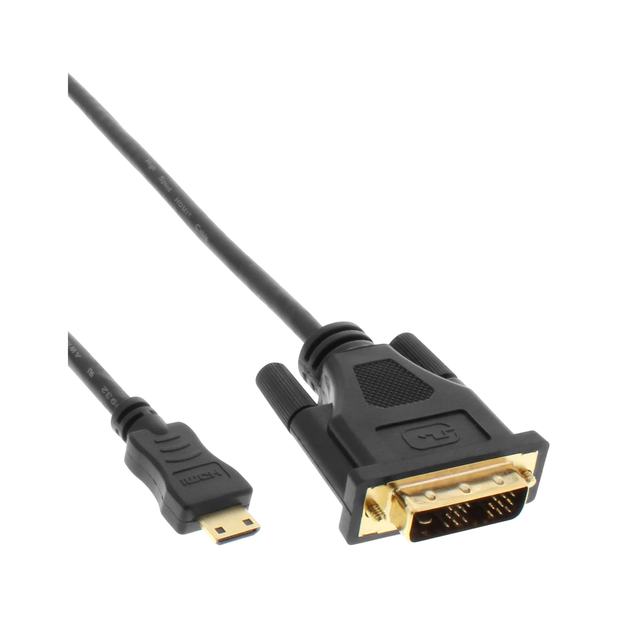 InLine Mini-HDMI zu DVI Kabel - HDMI Stecker C zu DVI 18+1 - 2m