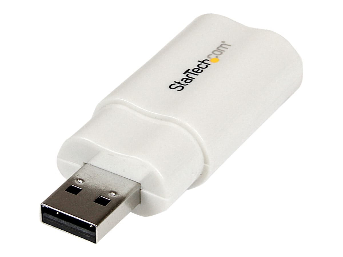 StarTech.com USB Audio Adapter - USB auf Soundkarte in weiß - Soundcard mit USB (Stecker)