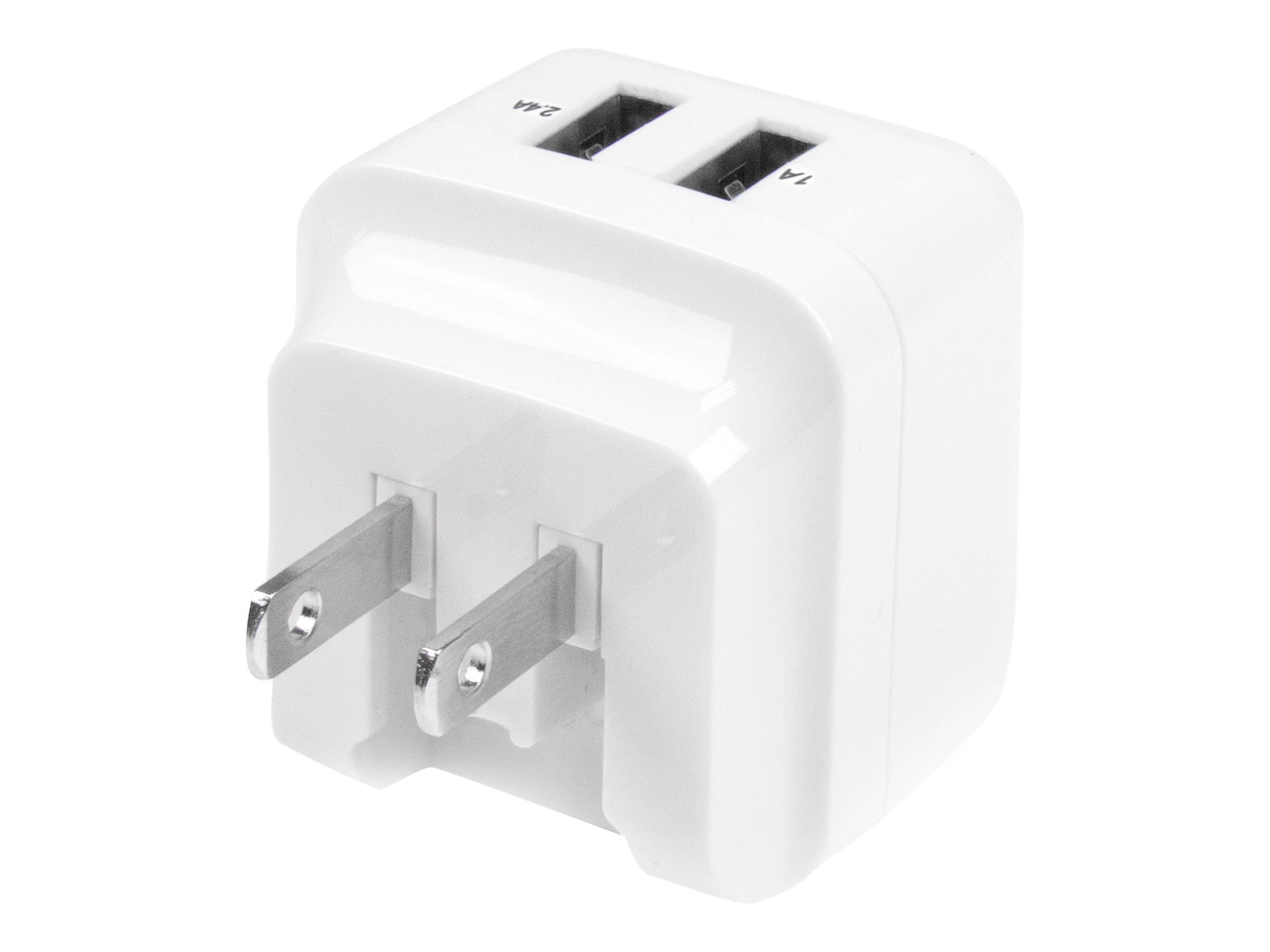 StarTech.com 2 Port USB Ladegerät / Netzteil - 2-fach Ladestecker 17 Watt / 3.4 Amp - Dual Reiseladegerät 110 / 220V - Weiß - Netzteil - 17 Watt - 3.4 A - 2 Ausgabeanschlussstellen (USB)