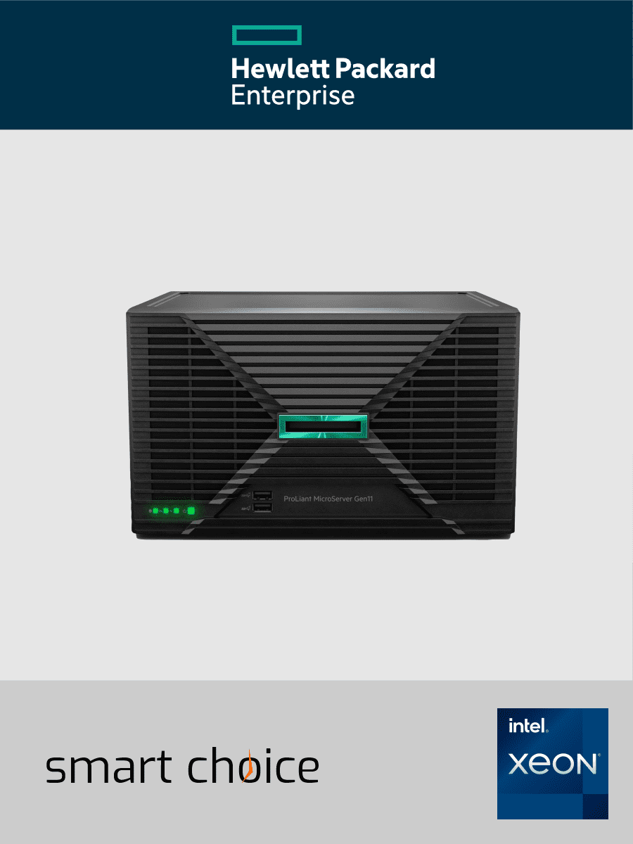 HPE ProLiant MicroServer Gen11 - Server - Rack-Montage - 1-Weg - 1 x Pentium Gold G7400 / 3.7 GHz - RAM 16 GB - SATA - nicht Hot-Swap-fähig 8.9 cm (3.5") (Smart Choice)