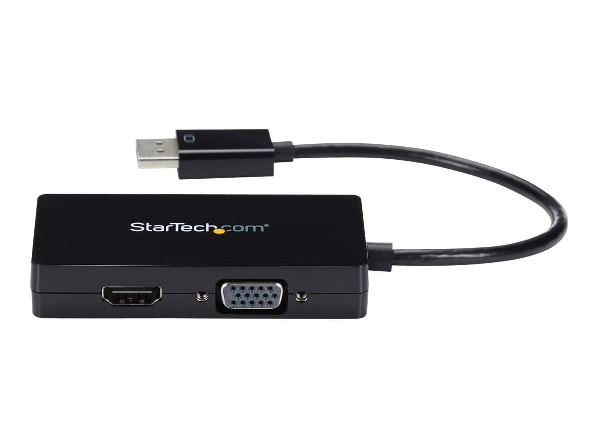 StarTech.com 3-in1 DisplayPort auf HDMI / DVI / VGA Adapter - DP zu VGA, DP zu HDMI, DP zu DVI Konverter - 1920x1200 / 1080p - Schwarz - Videoadapter - DisplayPort männlich zu HD-15 (VGA)