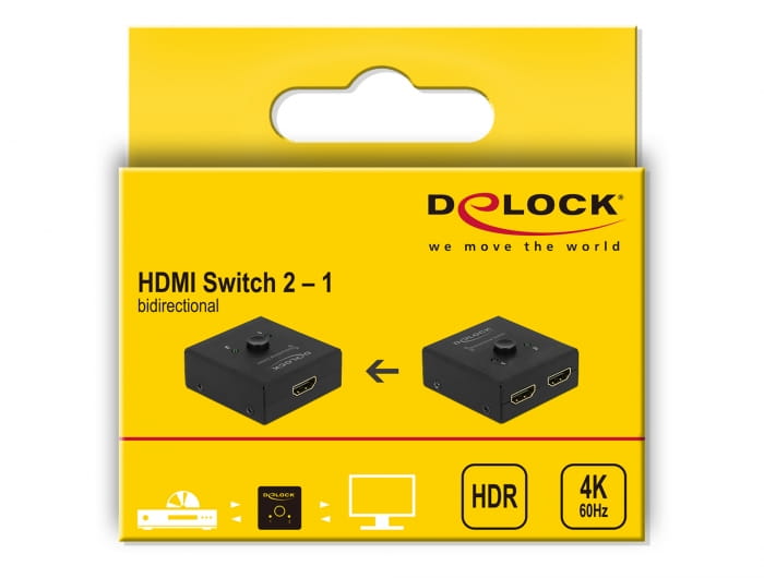 Delock HDMI 2 - 1 bidirectional 4K 60 Hz compact