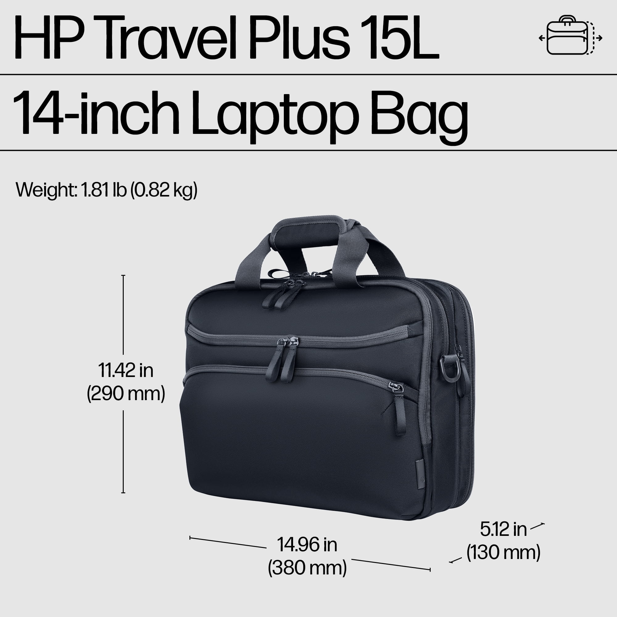 HP Travel Plus - Notebook-Tasche - 15L - 35.8 cm (14.1")