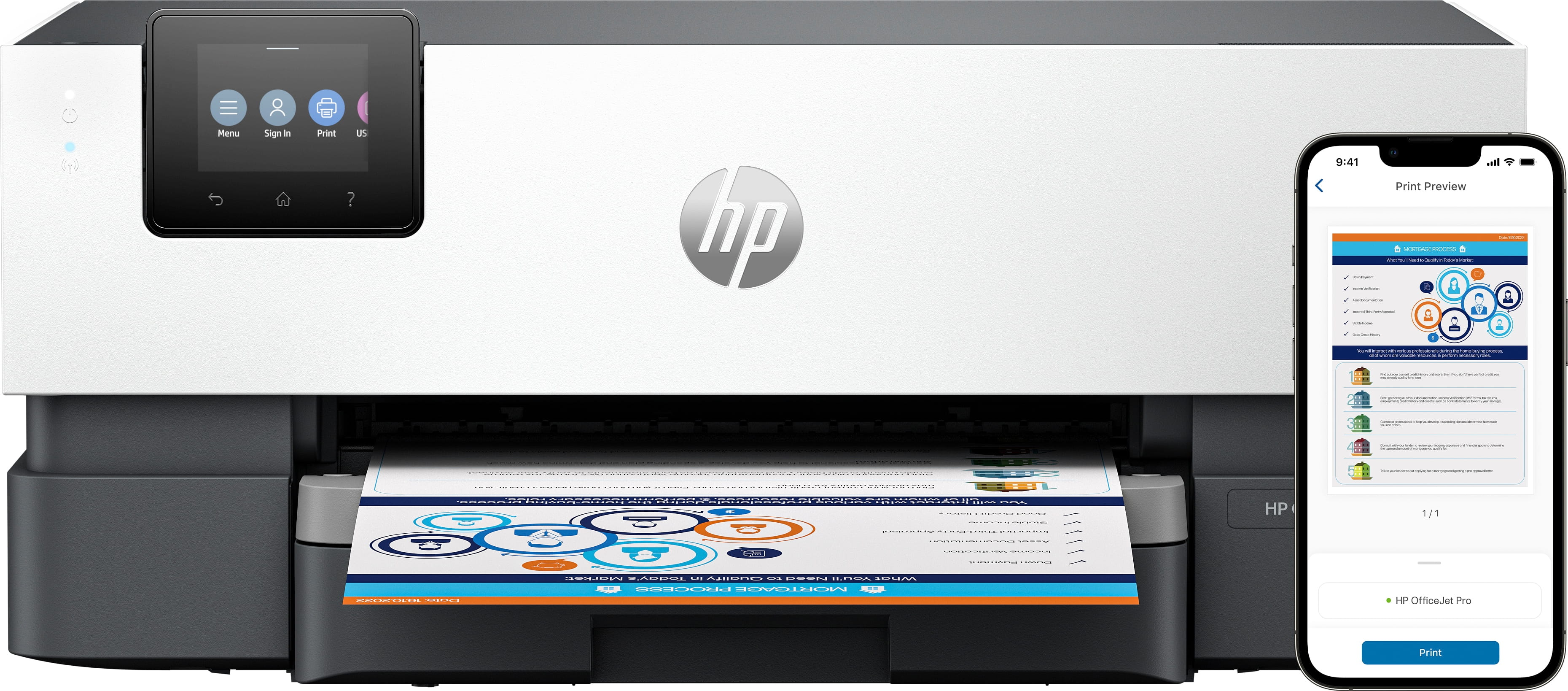 HP Officejet Pro 9110b - Drucker - Farbe - Duplex - Tintenstrahl - A4/Legal - 1200 x 1200 dpi - bis zu 22 Seiten/Min. (einfarbig)/
