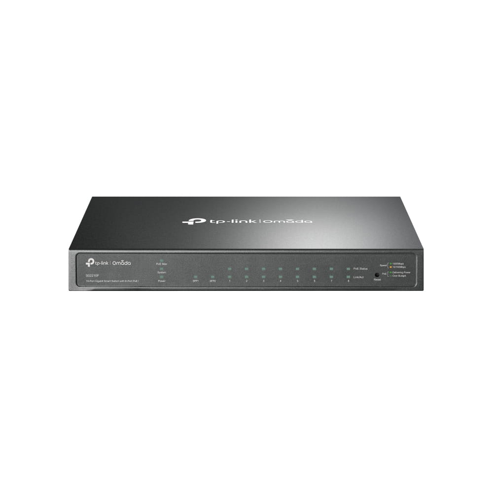 TP-LINK TL-SG2210P 8-Port Gigabit Smart PoE Switch with 2 SFP Slots - Switch - managed - 8 x 10/100/1000 + 2 x SFP - Desktop - PoE (53 W)