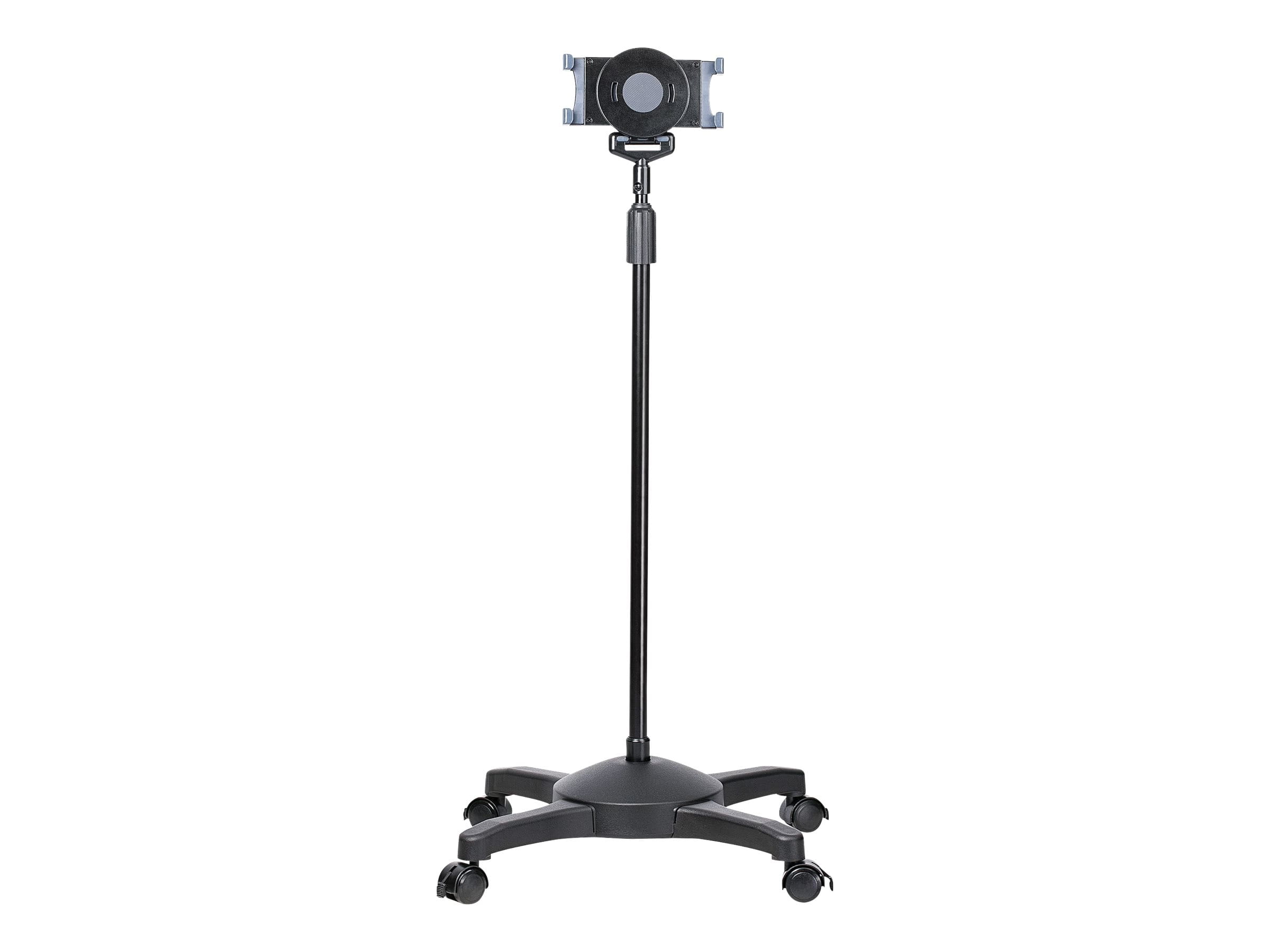 StarTech.com Mobiler Tablet Ständer mit Bremsrollen - Höhenverstellbar - Schwenkbares Ergonomischer Universeller Bodenständer mit Rollen für iPad/Tablets 7-11 Zoll - Trennbarer Halter (STNDTBLTMOB)