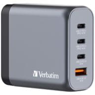 Verbatim Netzteil - GaN - 140 Watt - 5 A - PD 3.0, Power Delivery 3.1, QC 3.0, PD/PPS - 4 Ausgabeanschlussstellen (3 x USB-C, USB)