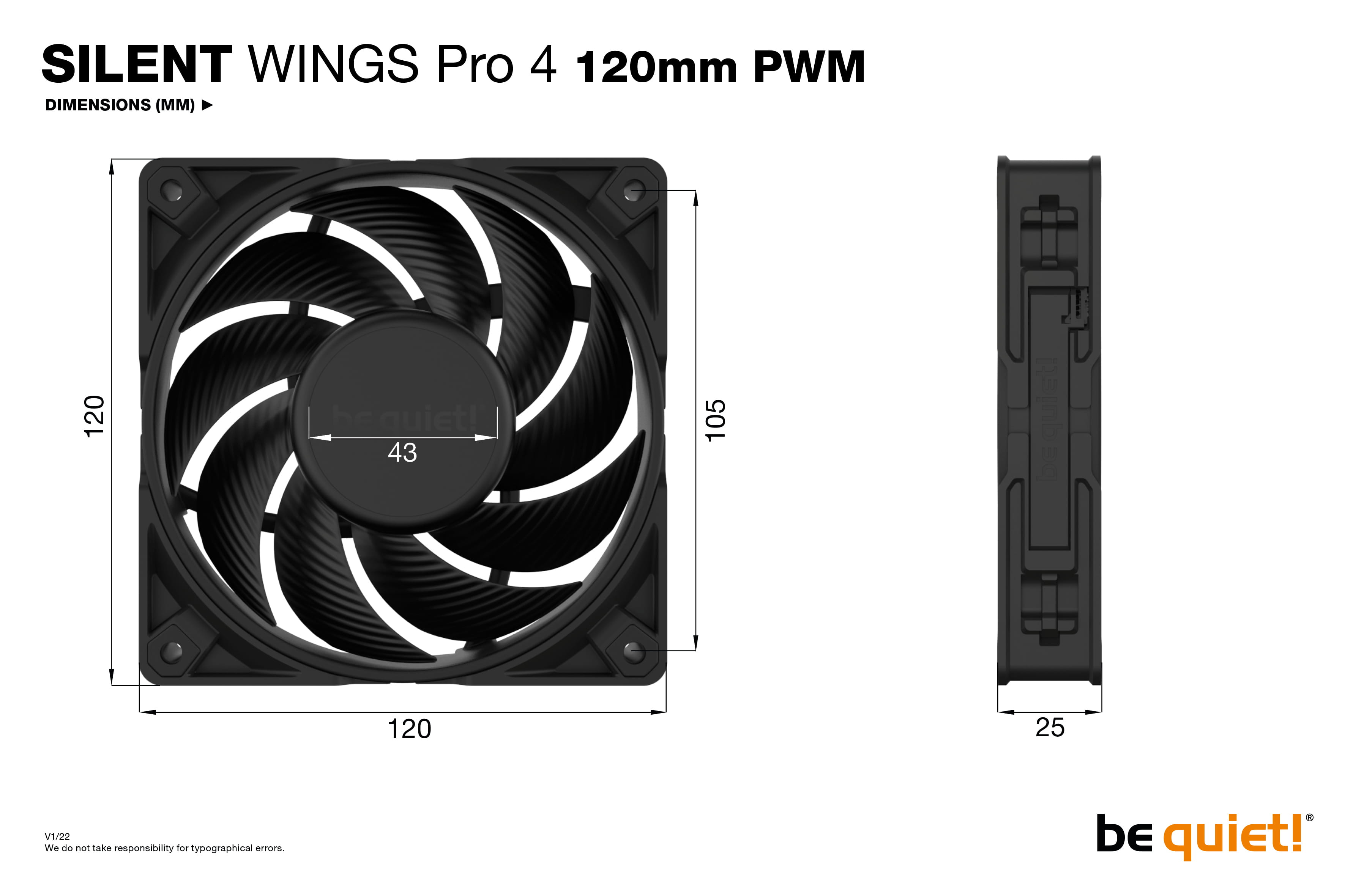 Be Quiet! Silent Wings Pro 4 PWM - Gehäuselüfter