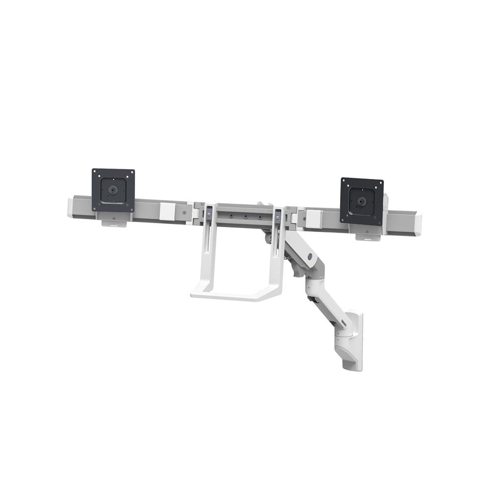 Ergotron HX Dual Monitor Wall Mount Arm - Befestigungskit (Griff, Gelenkarm, Wandmontage, 2 Drehgelenke, Befestigungsteile, Scharnier, Verlängerungsteil)