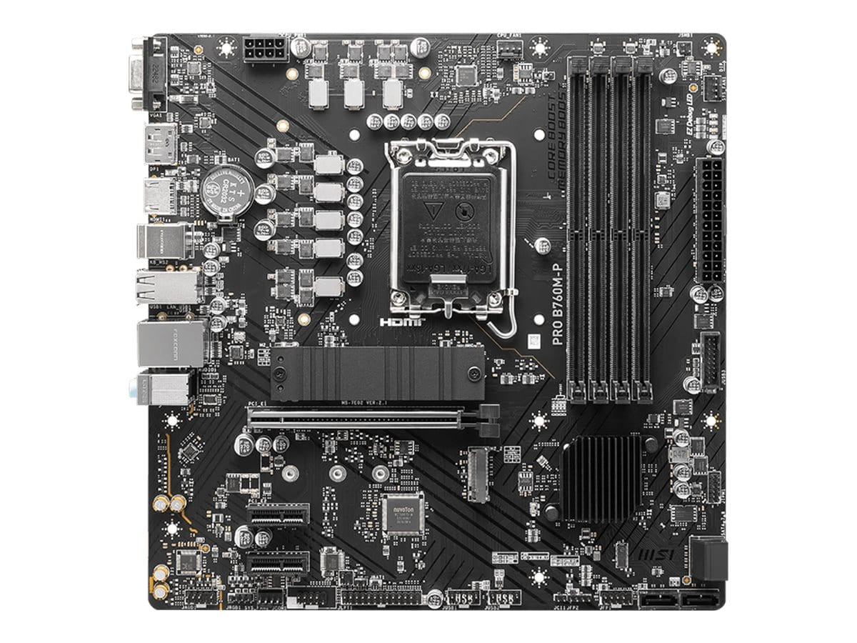 MSI PRO B760M-P - Motherboard - micro ATX - LGA1700-Sockel - B760 Chipsatz - USB 3.2 Gen 1, USB-C 3.2 Gen2 - Gigabit LAN - Onboard-Grafik (CPU erforderlich)