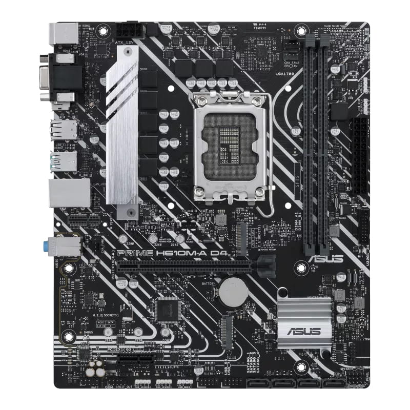 ASUS PRIME H610M-A D4-CSM - Motherboard - micro ATX - LGA1700-Sockel - H610 Chipsatz - USB 3.2 Gen 2, USB 3.2 Gen 1 - Gigabit LAN - Onboard-Grafik (CPU erforderlich)
