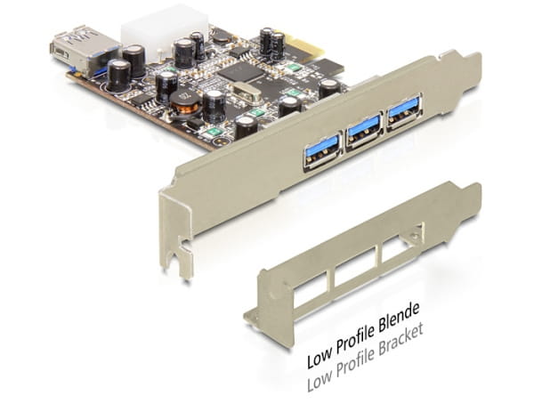 Delock PCI Express Card > 3 x extern + 1 x intern USB 3.0