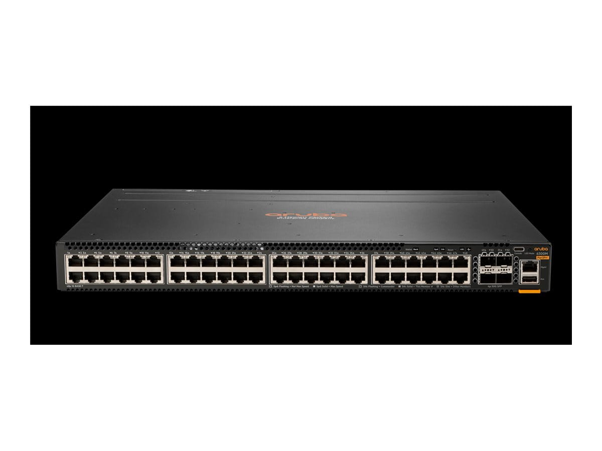 HPE Aruba 6300M - Switch - L3 - managed - 48 x 10/100/1000 + 4 x 1 Gigabit / 10 Gigabit / 25 Gigabit / 50 Gigabit SFP56 (Uplink / Stacking)