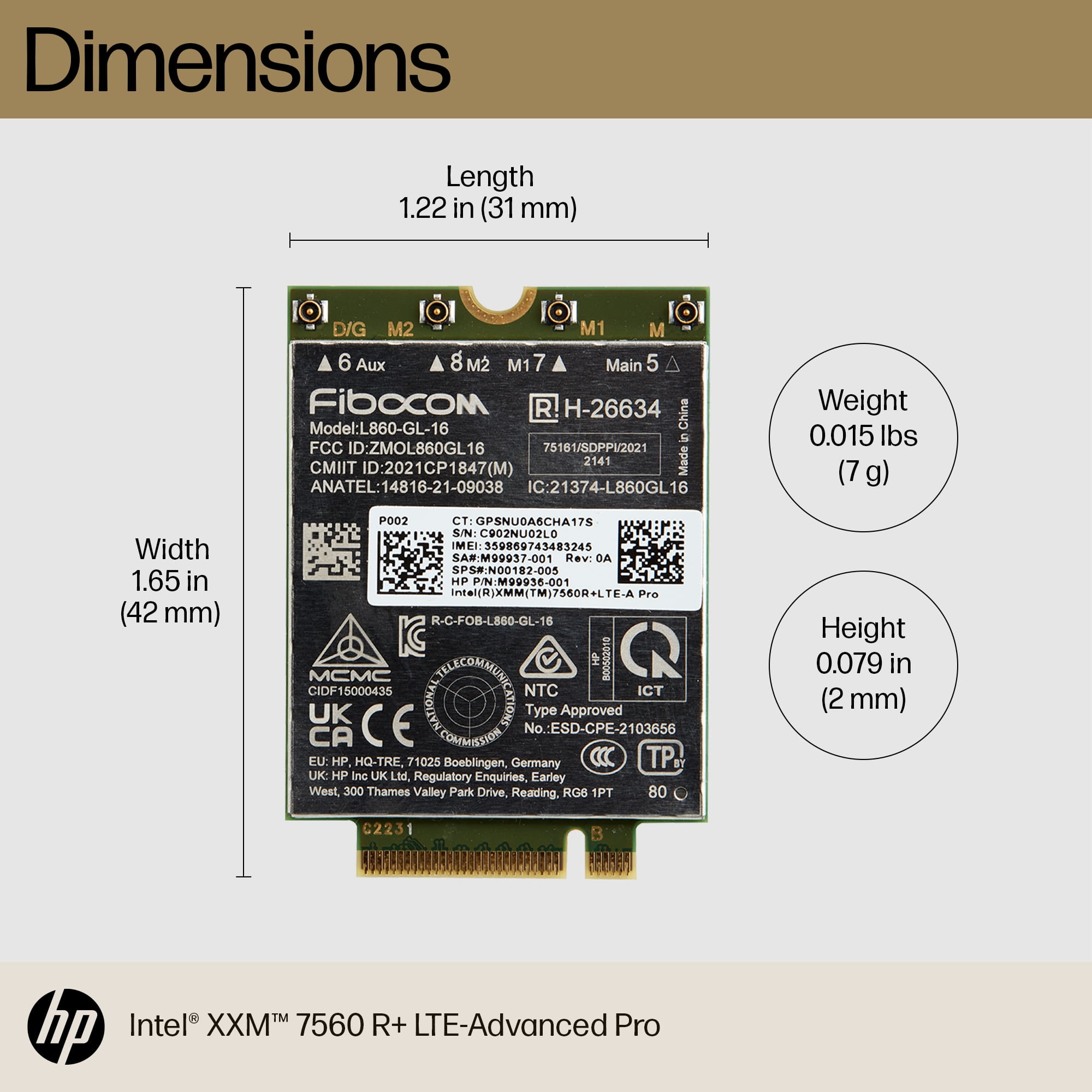 HP Intel XMM 7560 R+ - Drahtloses Mobilfunkmodem