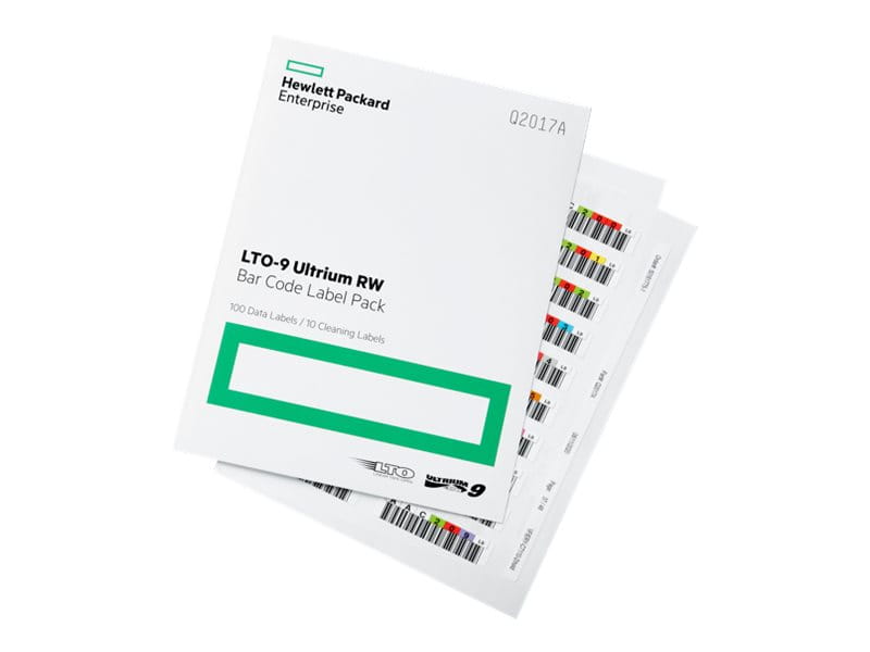 HPE 20 x LTO Ultrium 9 - 18 TB / 45 TB - Beschriftungsetiketten, mit kundenspezifischem Barcode etikettiert