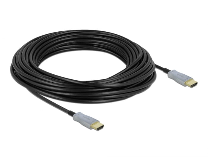 Delock High Speed - HDMI-Kabel - HDMI männlich zu HDMI männlich - 15 m - Glasfaser - Schwarz - 4K Unterstützung, Active Optical Cable (AOC)