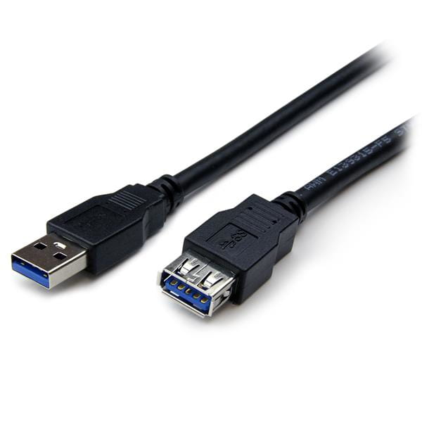 StarTech.com 2m USB 3.0 Verlängerungskabel - USB 3 Typ A auf A 2 Meter Kabel Verlängerung - Stecker/ Buchse - Schwarz - USB-Verlängerungskabel - USB Typ A (W)