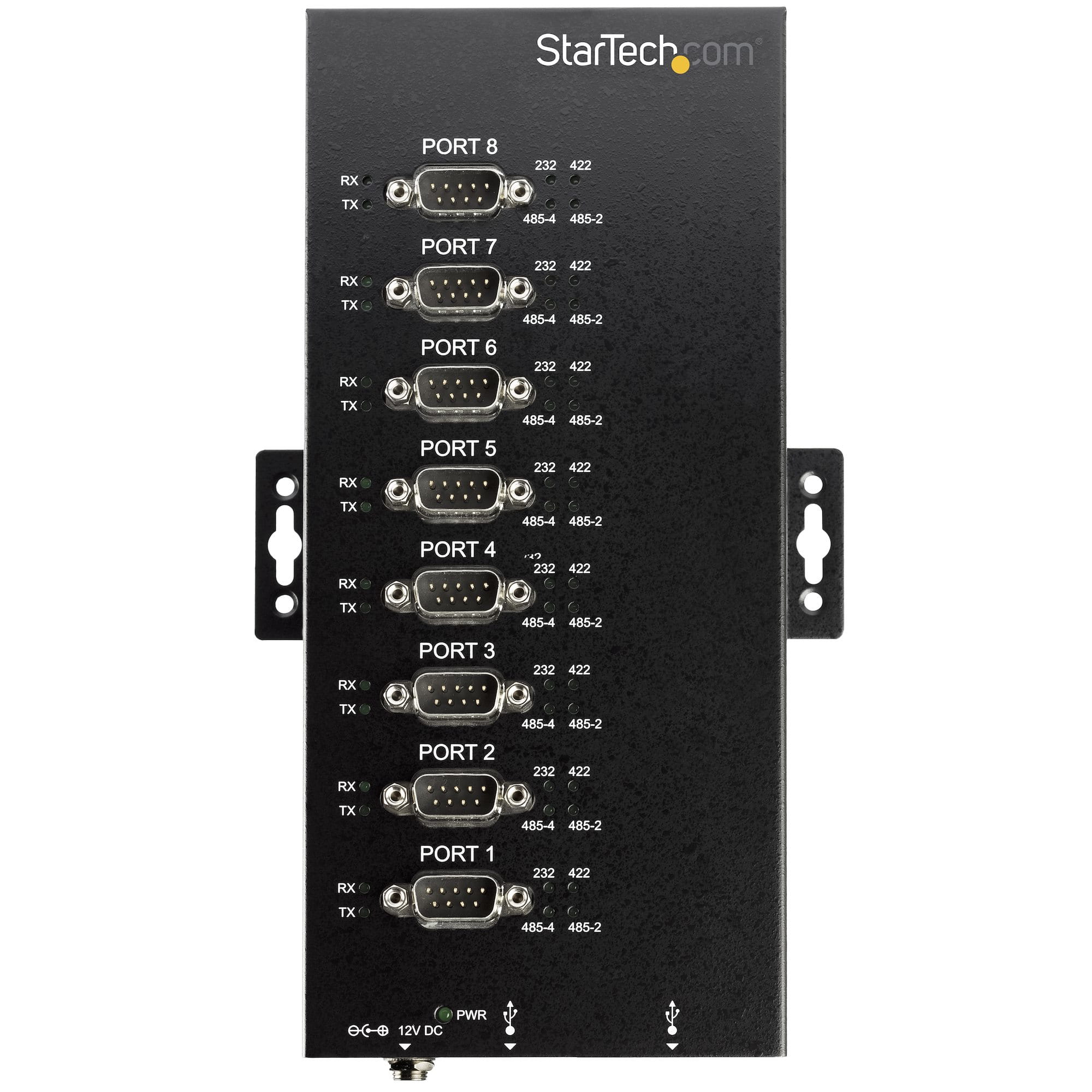 StarTech.com 8 Port Serieller Hub, USB auf RS232/RS485/RS422 Adapter - Industrieller USB 2.0 auf DB9 Konverter Hub - IP30 Schutzklasse - Hutschienenmontierbar, 15kV ESD Schutz (ICUSB234858I)