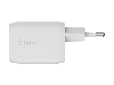 Belkin BoostCharge Pro GaN - Netzteil - PPS- und GaN-Technologie - 65 Watt - Fast Charge, PD 3.0 - 2 Ausgabeanschlussstellen (2 x USB-C)