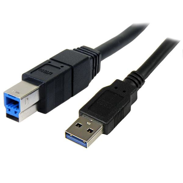 StarTech.com 3m schwarzes SuperSpeed USB 3.0 A auf B Kabel - St/St - USB 3.0 Anschlusskabel - USB-Kabel - USB Type B (M)