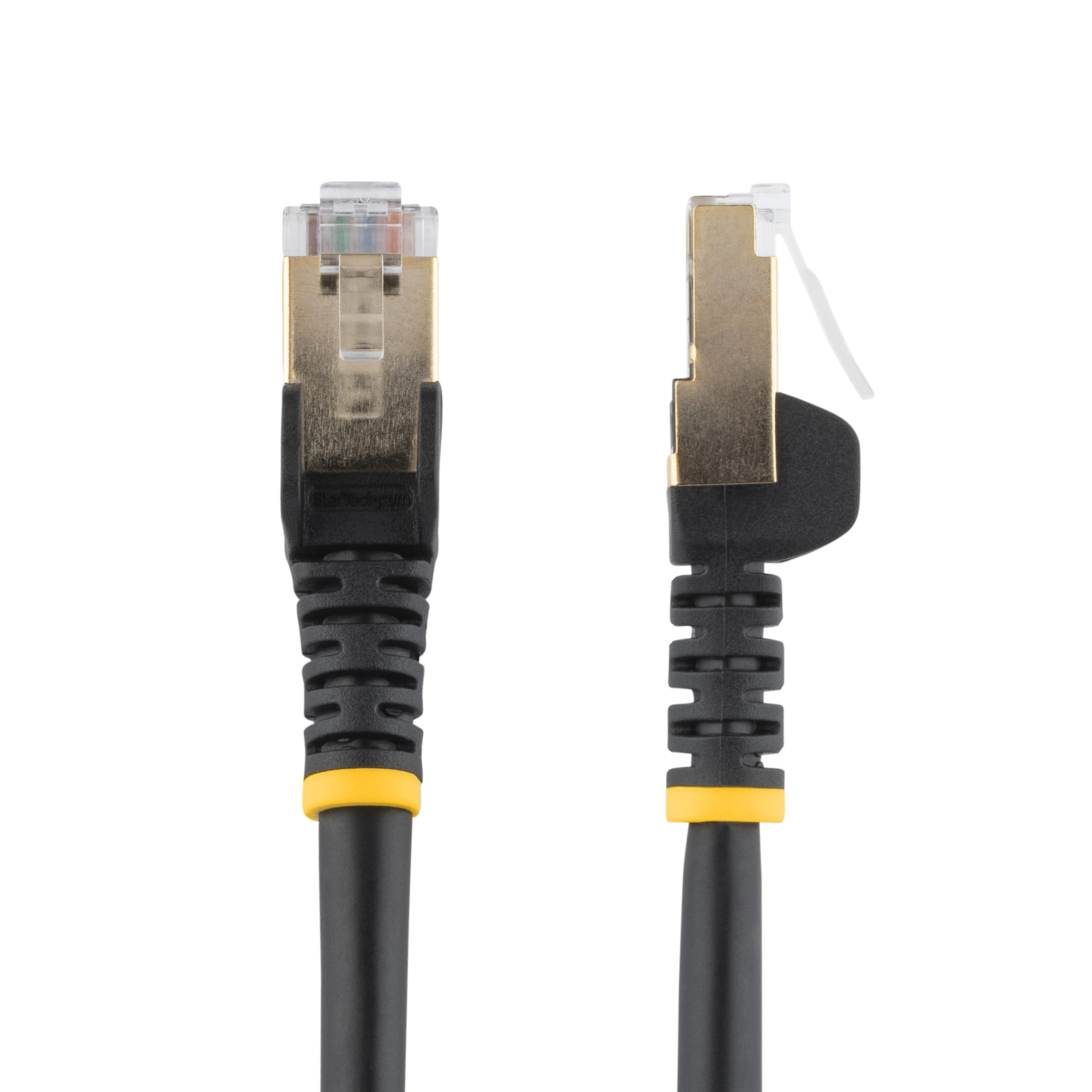 StarTech.com 50cm CAT6A Ethernet Cable, 10 Gigabit Shielded Snagless RJ45 100W PoE Patch Cord, CAT 6A 10GbE STP Network Cable w/Strain Relief, Black, Fluke Tested/UL Certified Wiring/TIA - Category 6A - 26AWG (6ASPAT50CMBK)