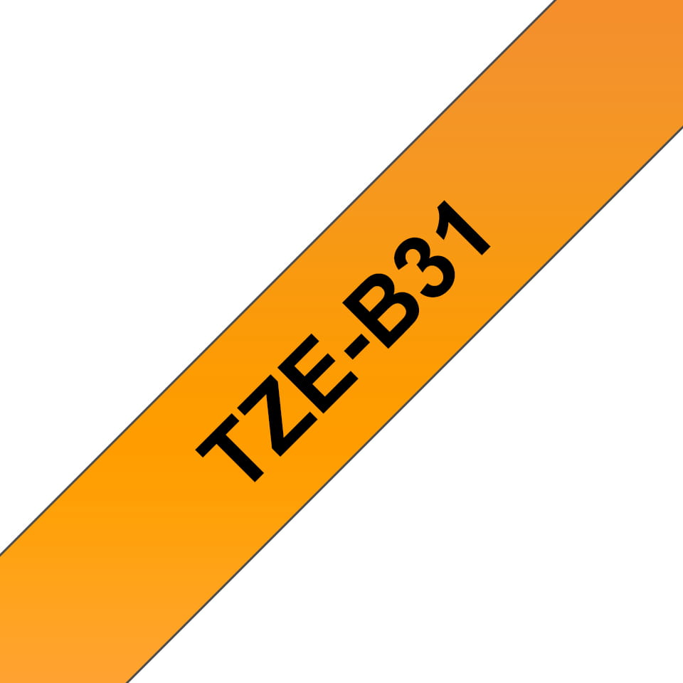 Brother TZe-B31 - Schwarz auf fluoreszierendem orange - Rolle (1,2 cm x 5 m)