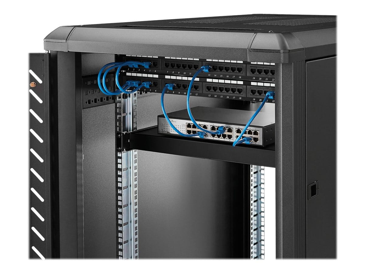 StarTech.com 1 HE verstellbarer Schwerlast Fachboden für Server Rack/ Schrank bis 80 Kg - Fachboden für Serverschrank 1HE - Rack - Regal - Schwarz - 1U - 48.3 cm (19")