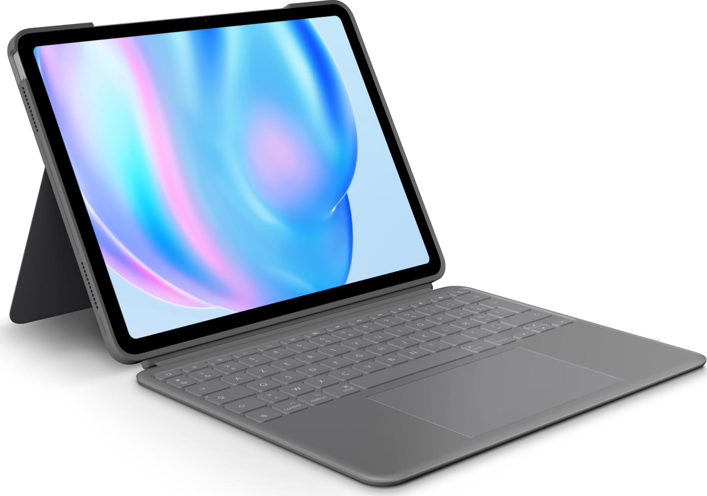 Logitech Combo Touch - Tastatur und Foliohülle - mit Trackpad - hintergrundbeleuchtet - Apple Smart connector - AZERTY - Französisch - Oxford Gray - für Apple 13-inch iPad Air (M2, M3)