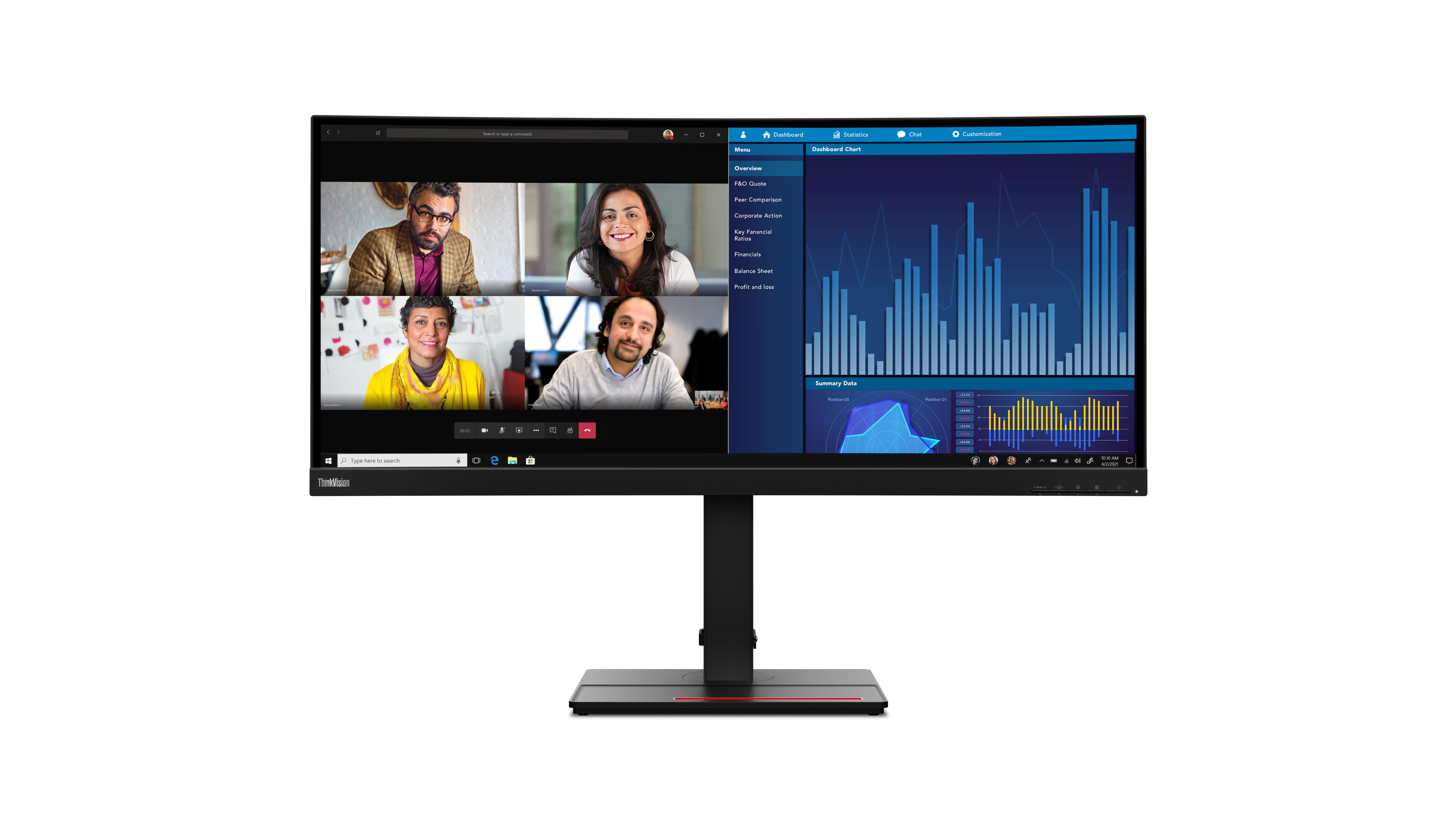 Lenovo ThinkVision P34w-20 - LED-Monitor - gebogen - 86.7 cm (34.14")