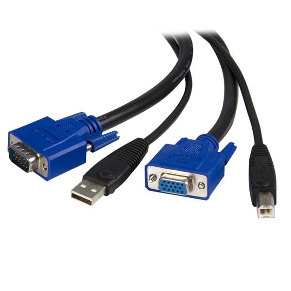 StarTech.com KVM Kabel USB VGA für KVM Switch 1,8m - Kabelsatz für KVM Umschalter 2x USB A/B Stecker 2x VGA Stecker- Octopuskabel - Tastatur- / Video- / Maus- / USB-Kabel - HD-15 (VGA)