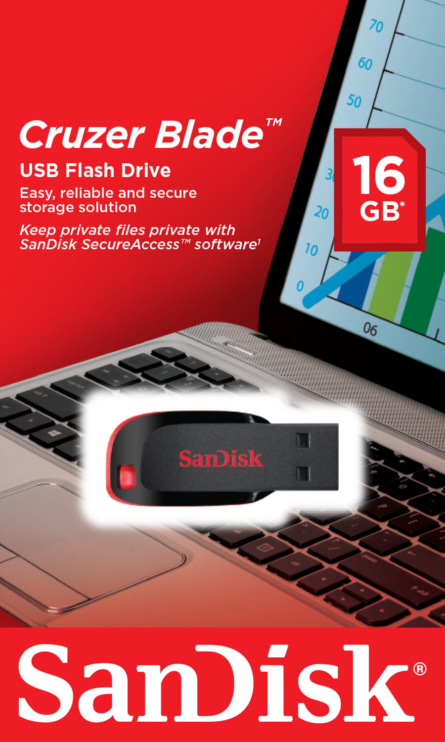 SanDisk Cruzer Blade - USB-Flash-Laufwerk - 16 GB