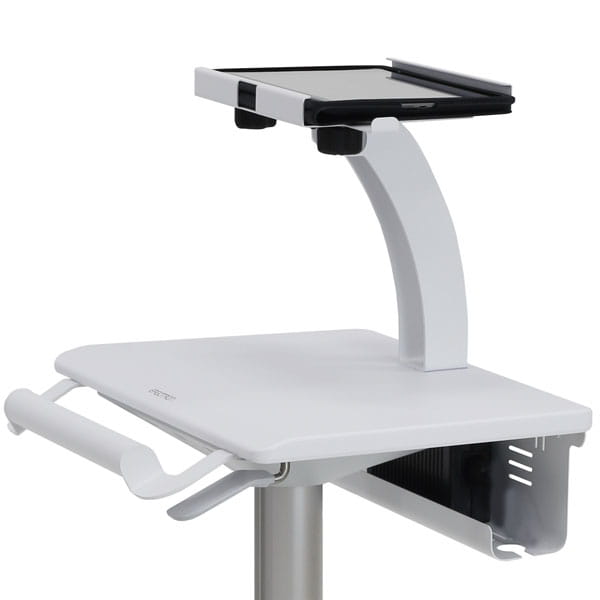 Ergotron Tablet Cart, SV10 - Wagen für Tablet / Tastatur - medizinisch - Metall - weiß, Aluminium - Bildschirmgröße: bis zu 30,5 cm (bis zu 12 Zoll)