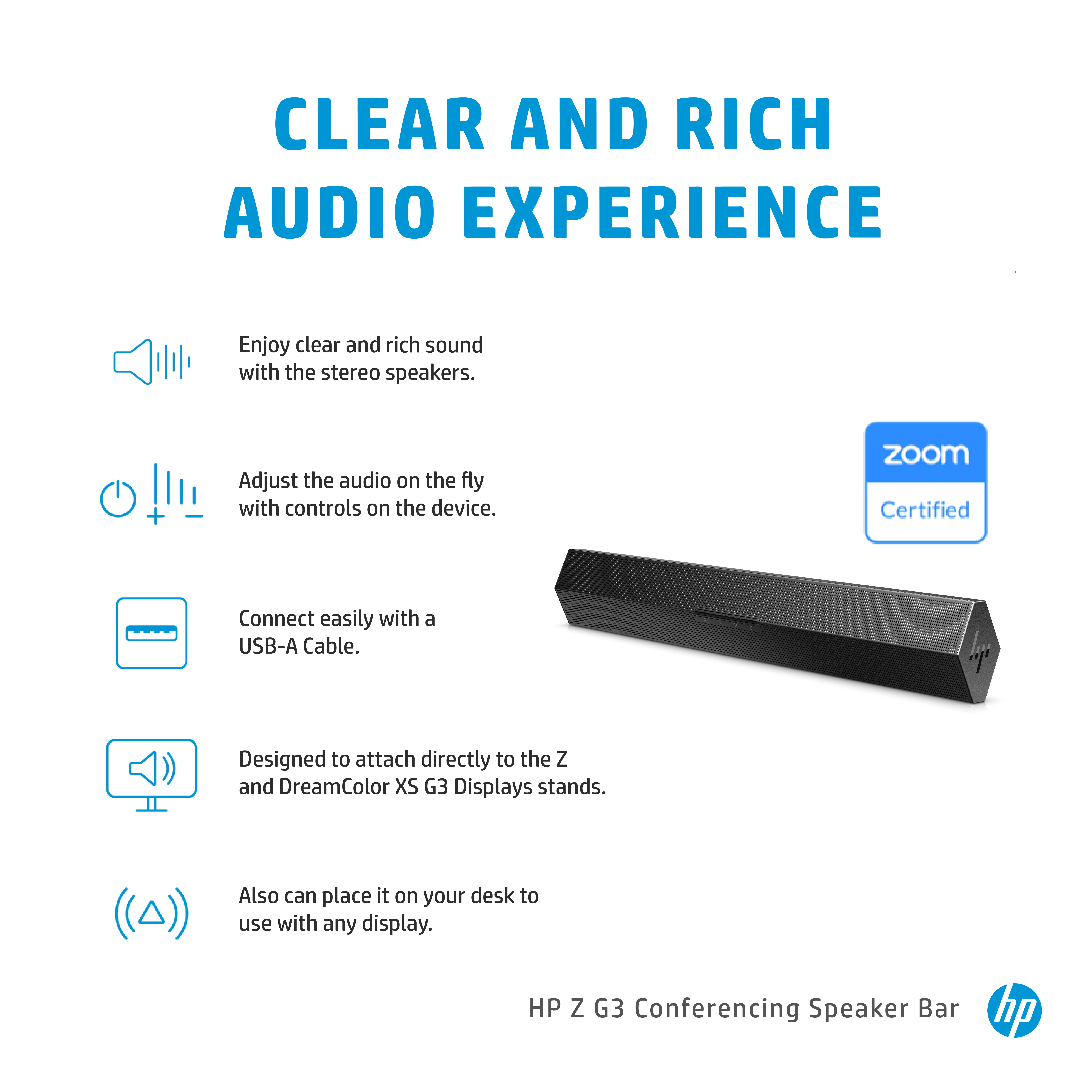 HP Z G3 - Soundbar - für Konferenzsystem - Schwarz