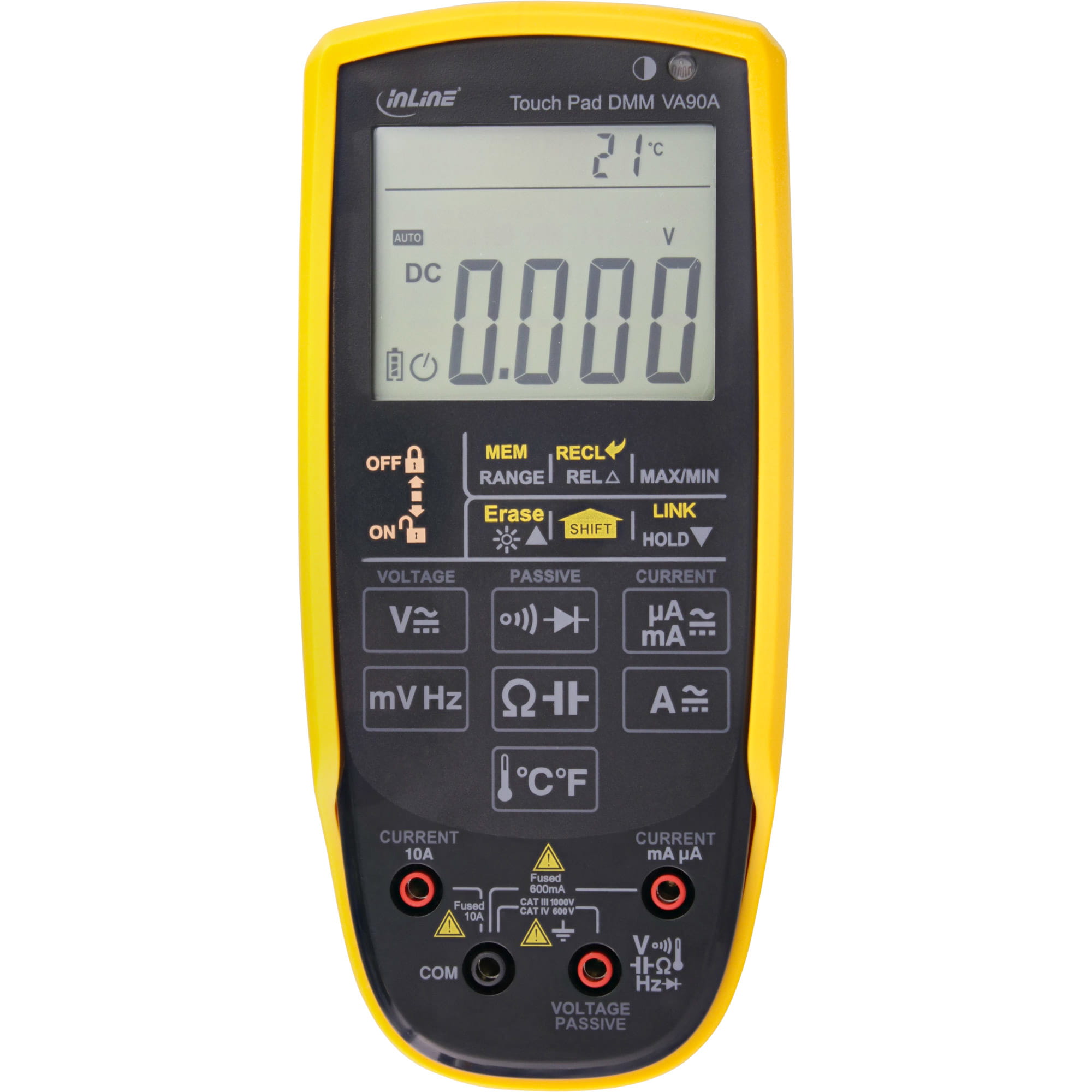 InLine Multimeter mit Touch-Pad und beleuchtetem Display - CAT III / CAT IV