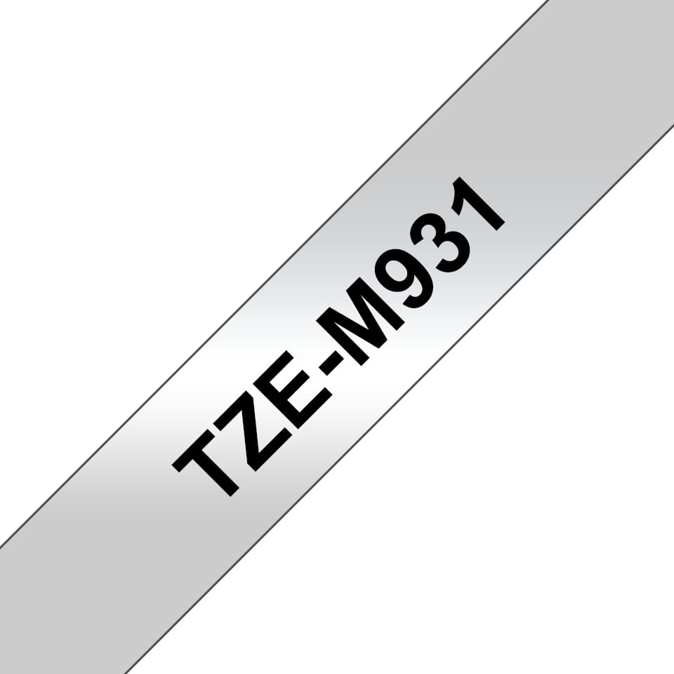 Brother TZe-M931 - Schwarz auf Silber (matt) - Rolle (1,2 cm x 8 m)