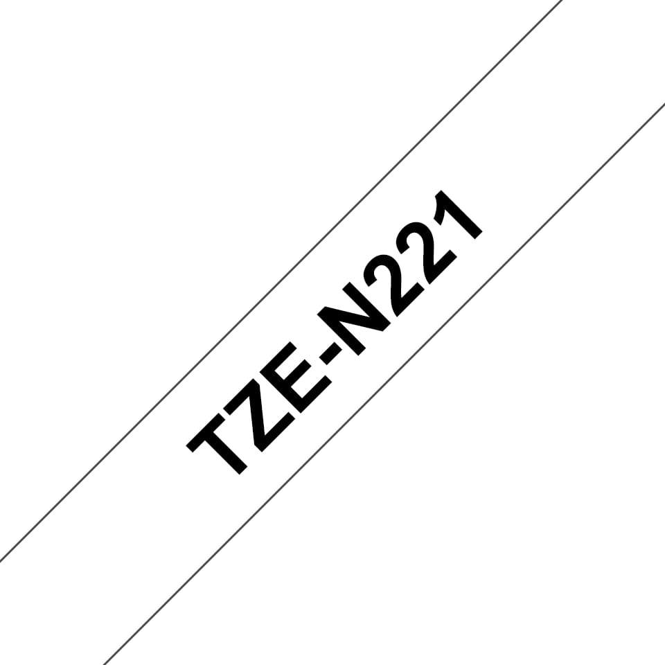 Brother TZe-N221 - Schwarz auf Weiß - Rolle (0,9 cm x 8 m)